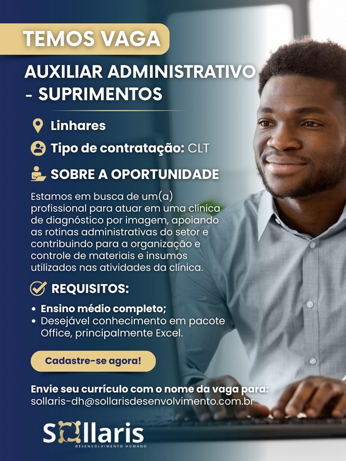 Auxiliar administrativo - Suprimentos