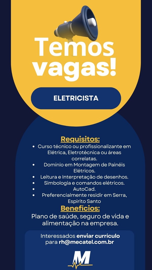 Vaga para Eletricista