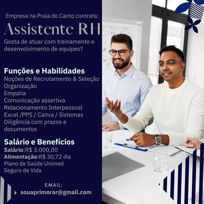 Vaga para Assistente de RH