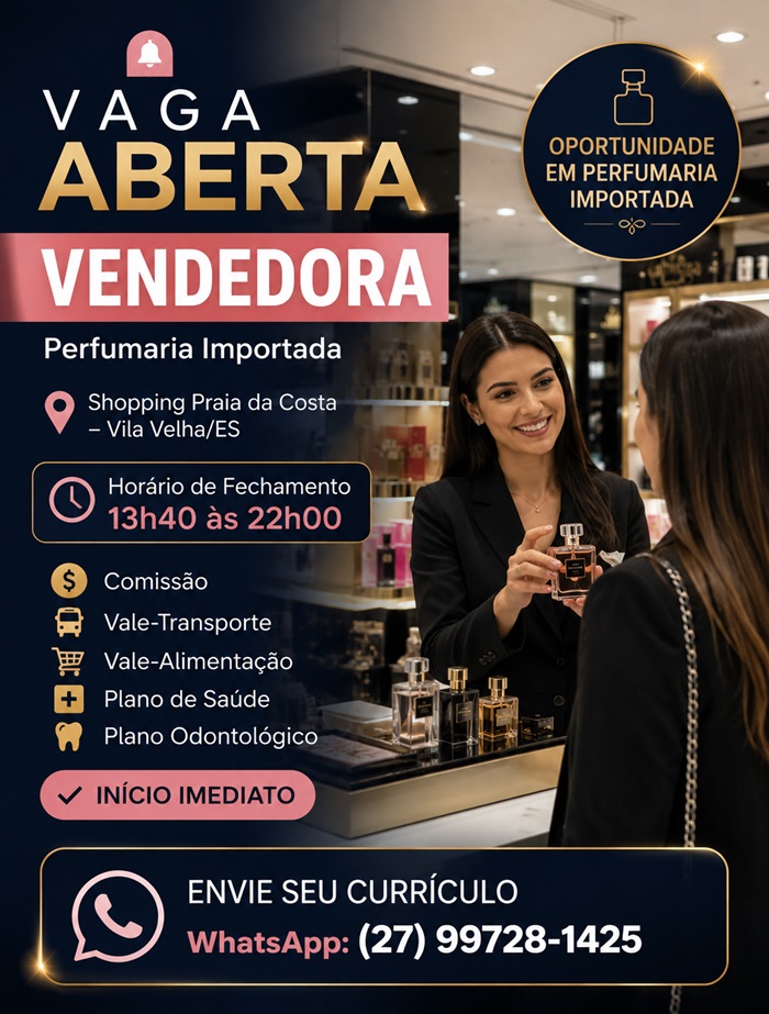 VAGA PARA VENDEDORA