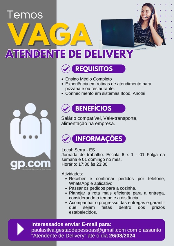 ATENDENTE DE DELIVERY