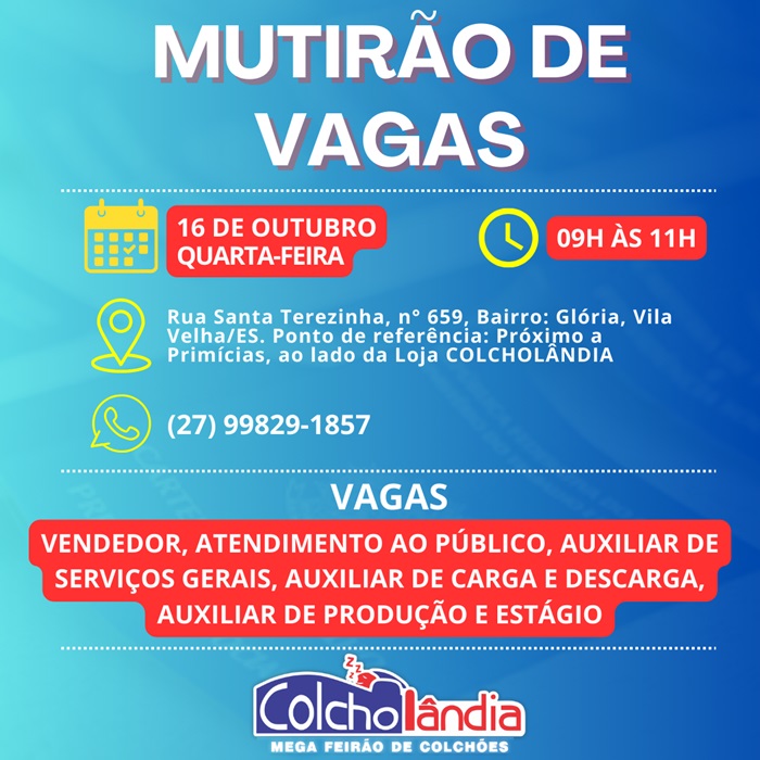 MUTIRÃO DE EMPREGO EM VILA VELHA