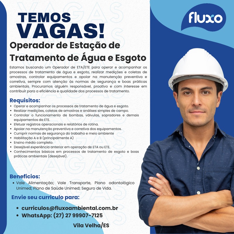 OPERADOR DE SISTEMAS DE TRATAMENTO DE ÁGUA E ESGOTO