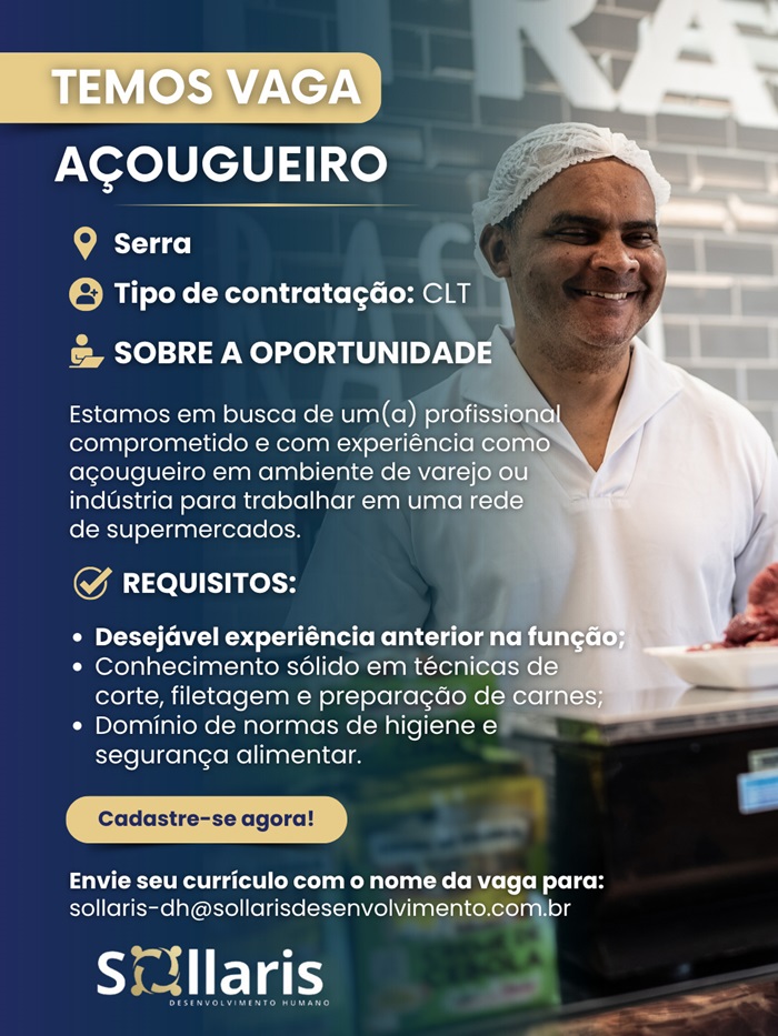 Vaga para Açougueiro