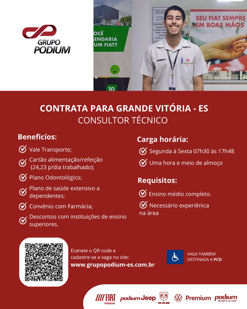 GRUPO PODIUM CONTRATA CONSULTOR TÉCNICO (GRANDE VITÓRIA)