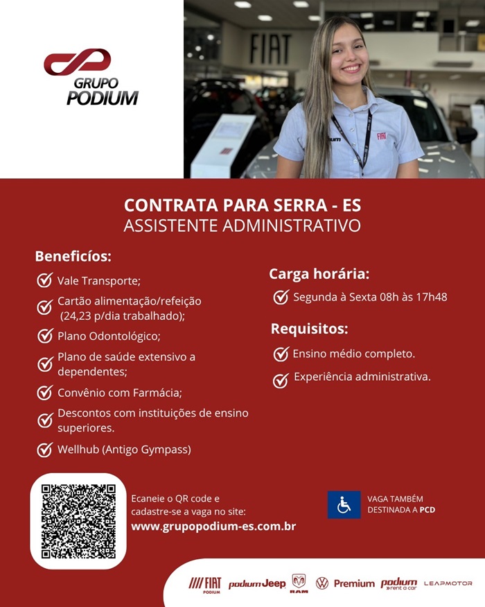 GRUPO PODIUM CONTRATA ASSISTENTE ADMINISTRATIVO