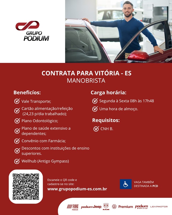 GRUPO PODIUM CONTRATA MANOBRISTA