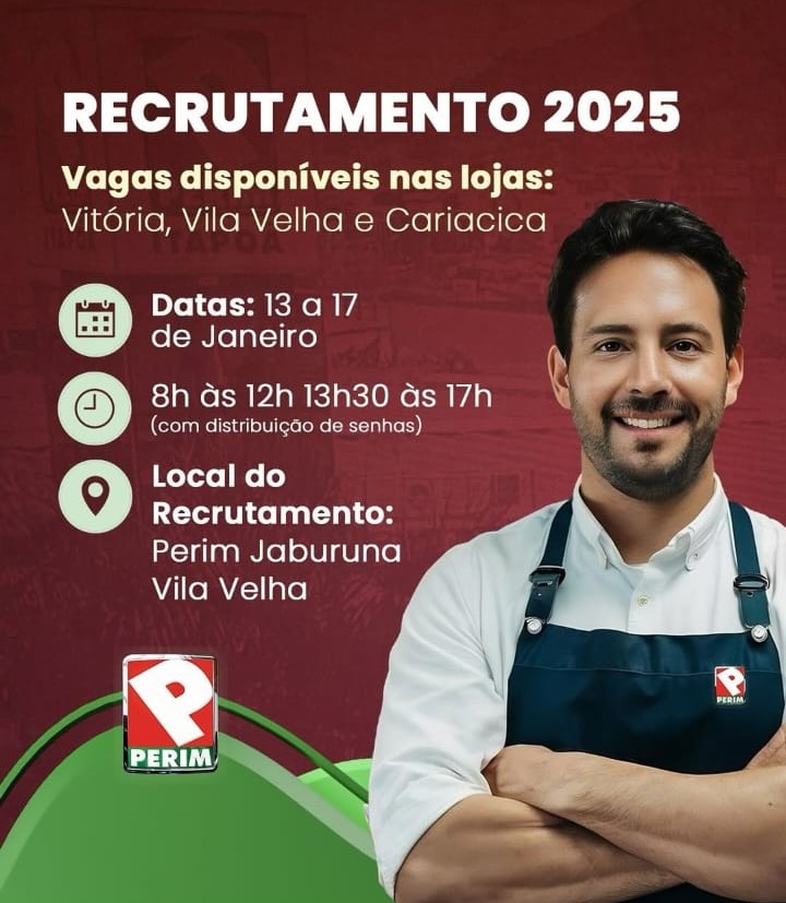 SUPERMERCADO PERIM ABRE VAGAS DE EMPREGO