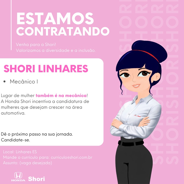 Honda Shori contrata Mecânico
