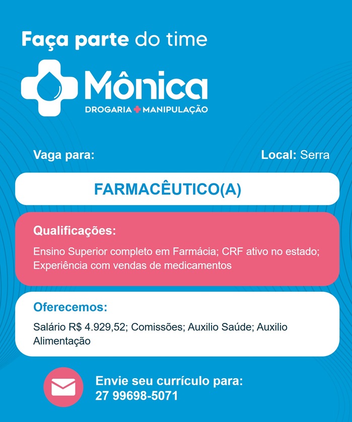 VAGA PARA FARMACÊUTICO(A)