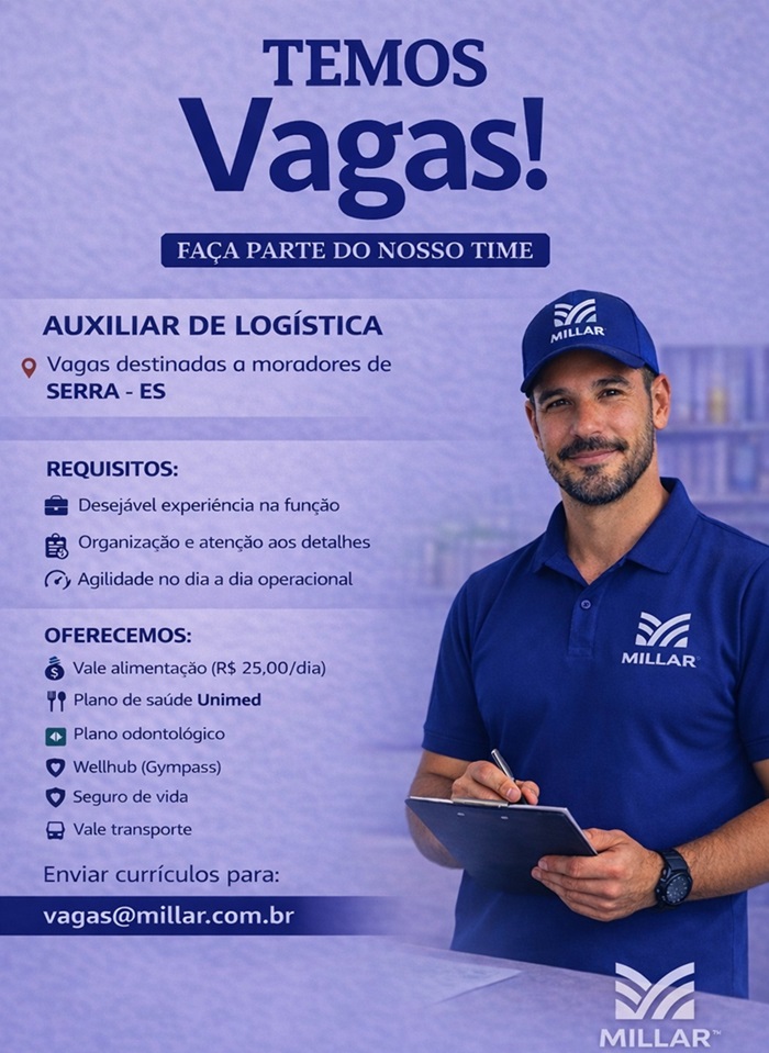 MILLAR contrata Auxiliar de Logística