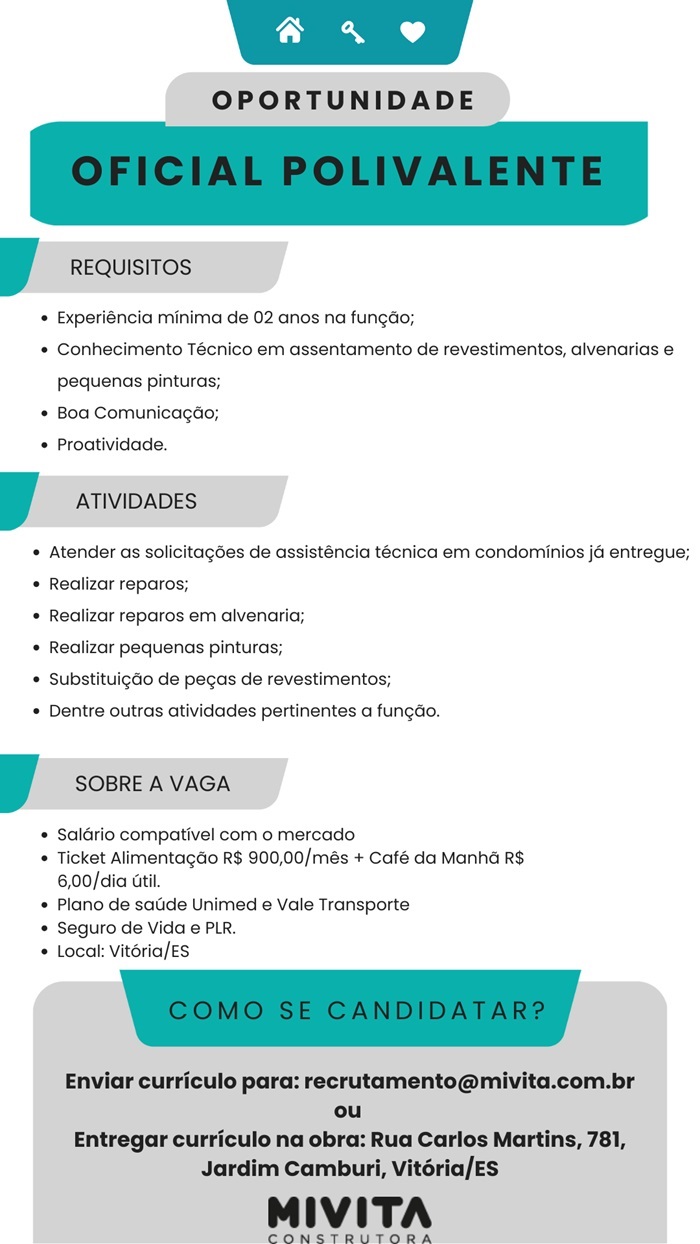 MIVITA CONSTRUTORA CONTRATA OFICIAL POLIVALENTE