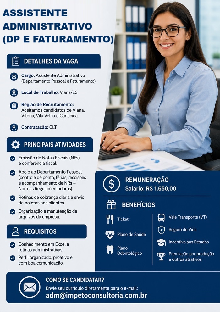 Assistente Administrativo (Departamento Pessoal e Faturamento)