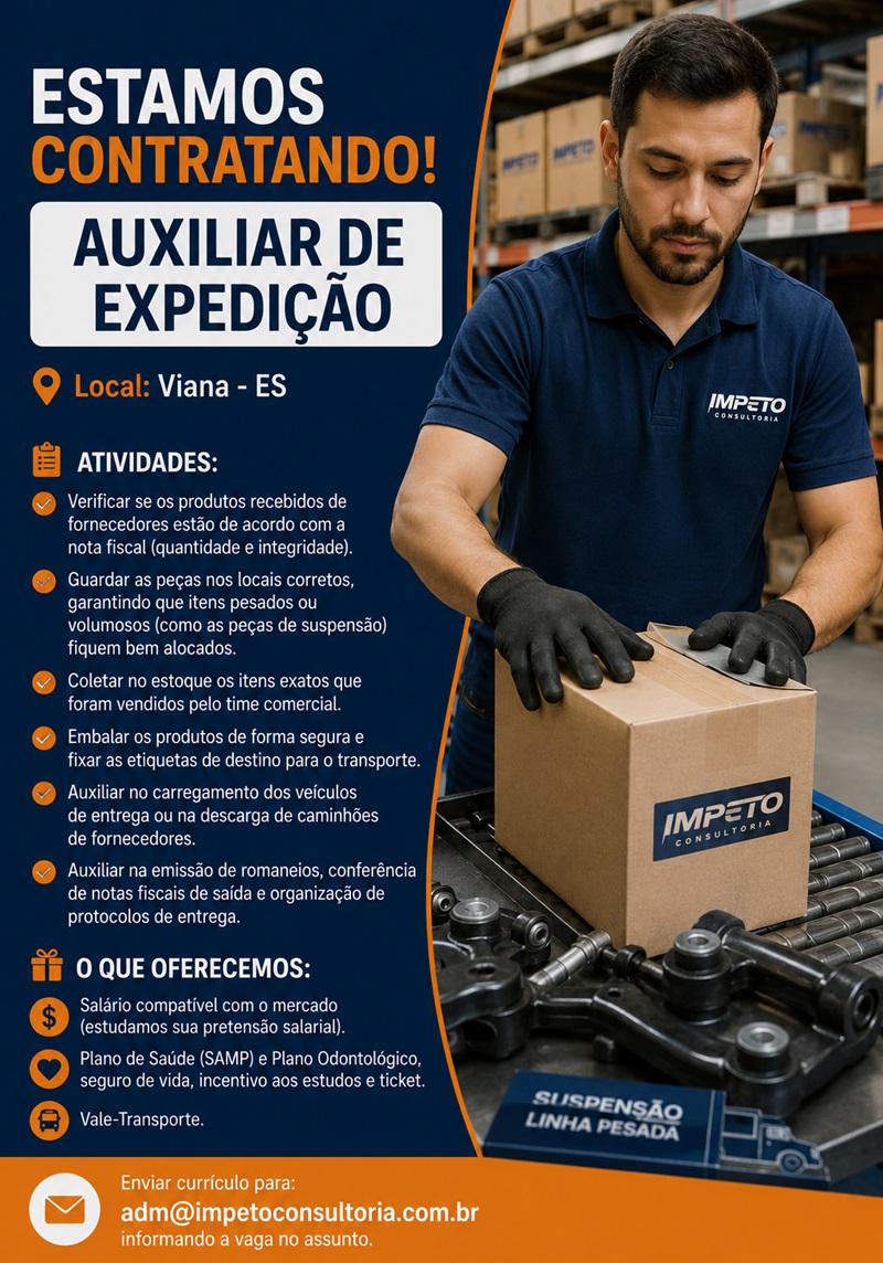 Vaga para Auxiliar de Expedição