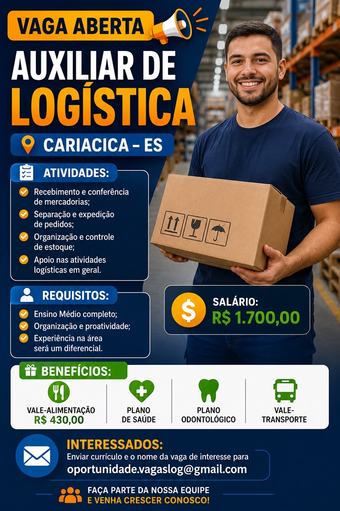 VAGA – AUXILIAR DE LOGÍSTICA