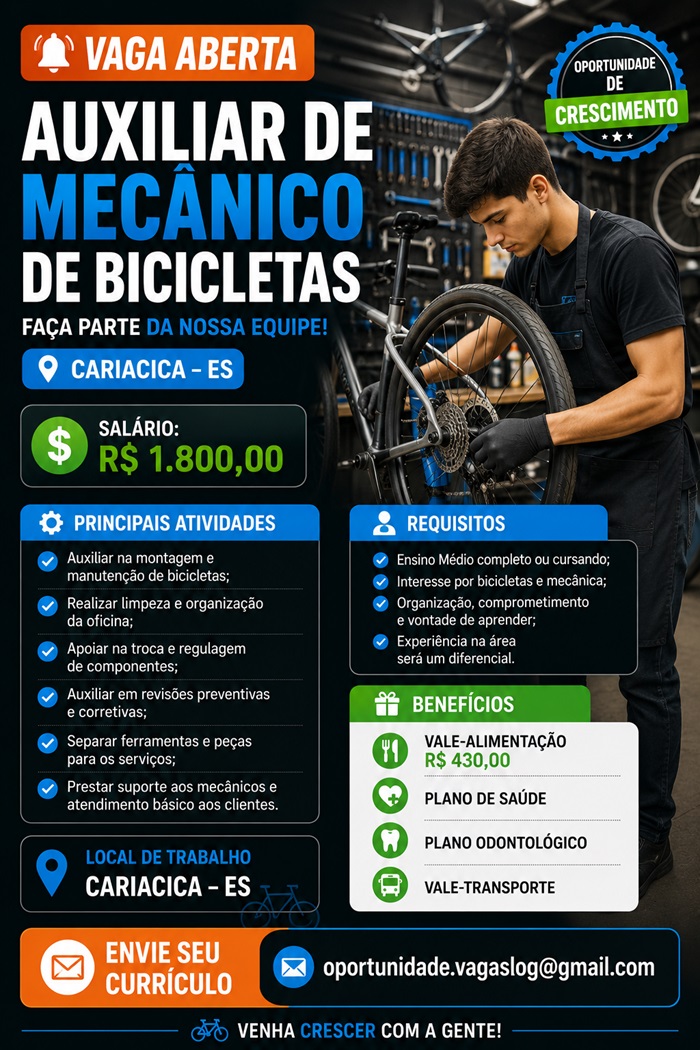 AUXILIAR DE MECÂNICO DE BICICLETAS