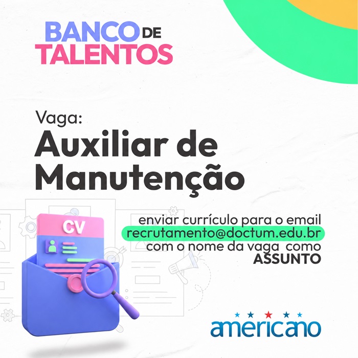 VAGA - AUXILIAR DE MANUTENÇÃO