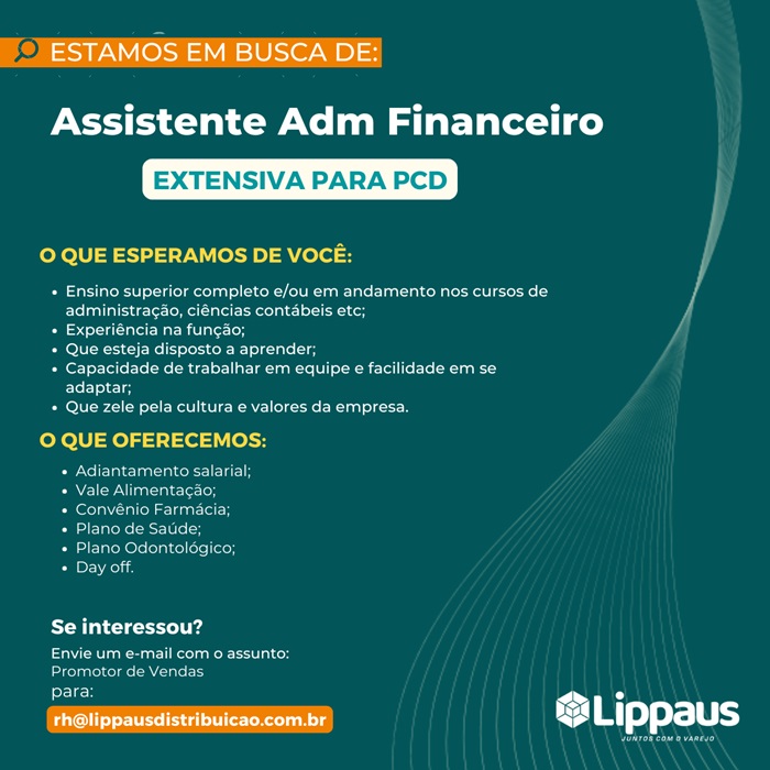 Lippaus contrata Assistente Administrativo Financeiro