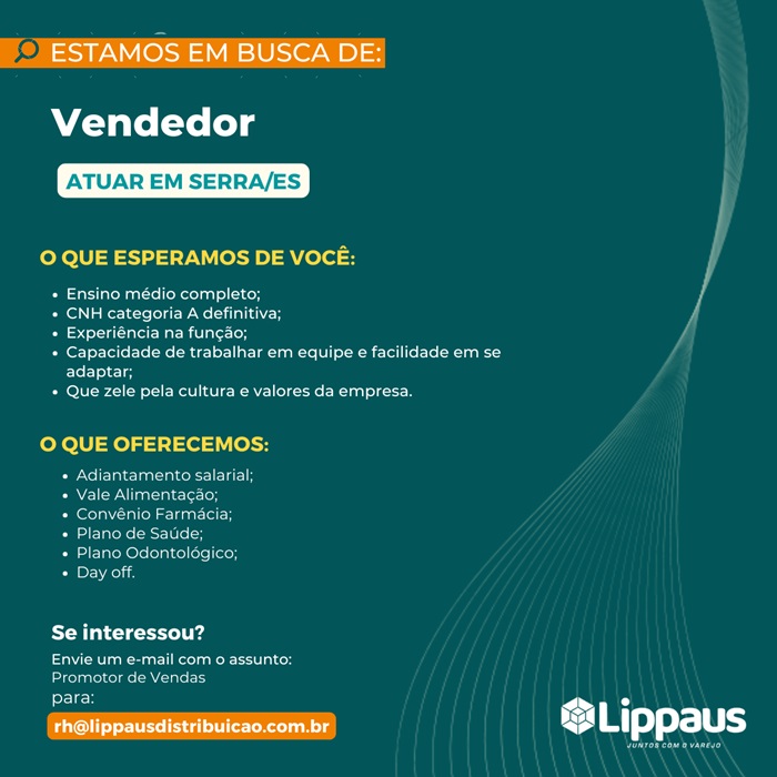 Lippaus contrata Vendedor(a)