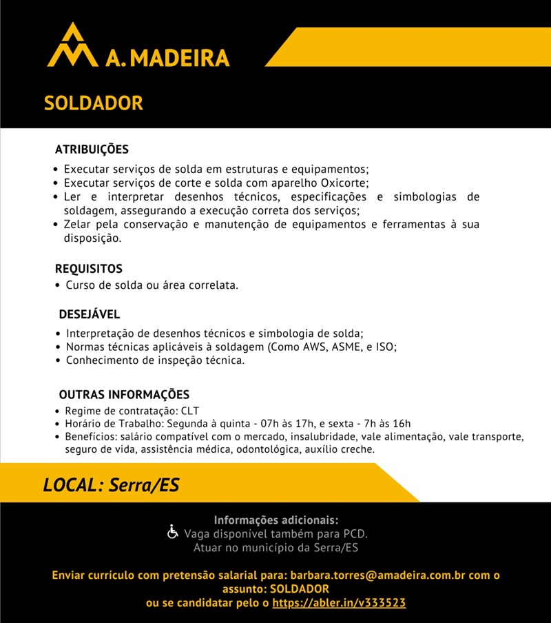 VAGA DE SOLDADOR