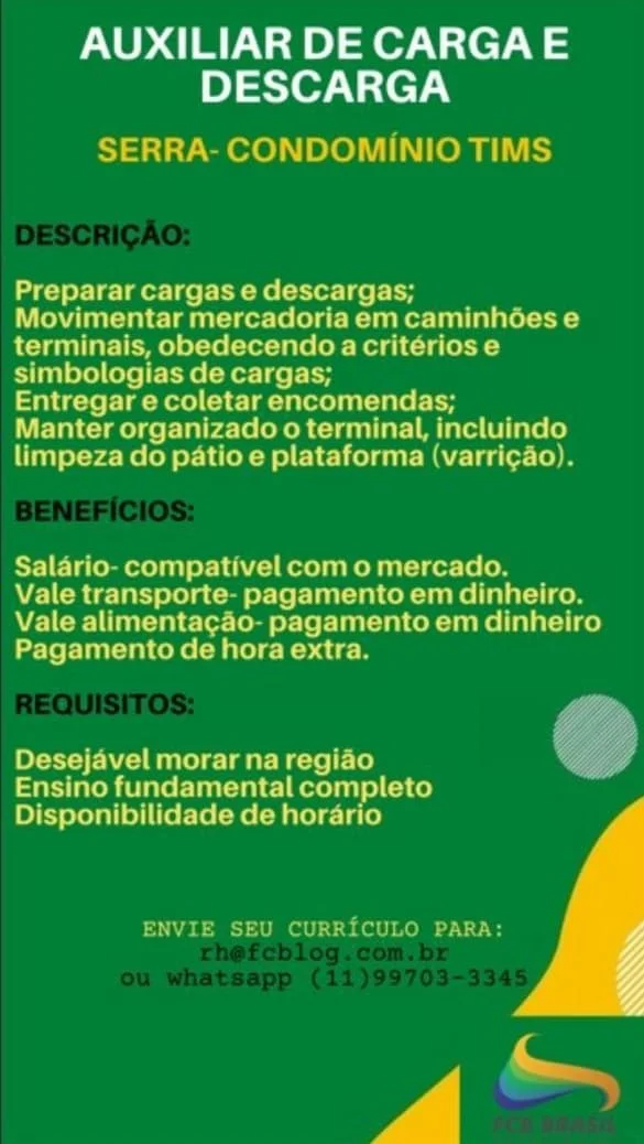 AUXILIAR DE CARGA E DESCARGA