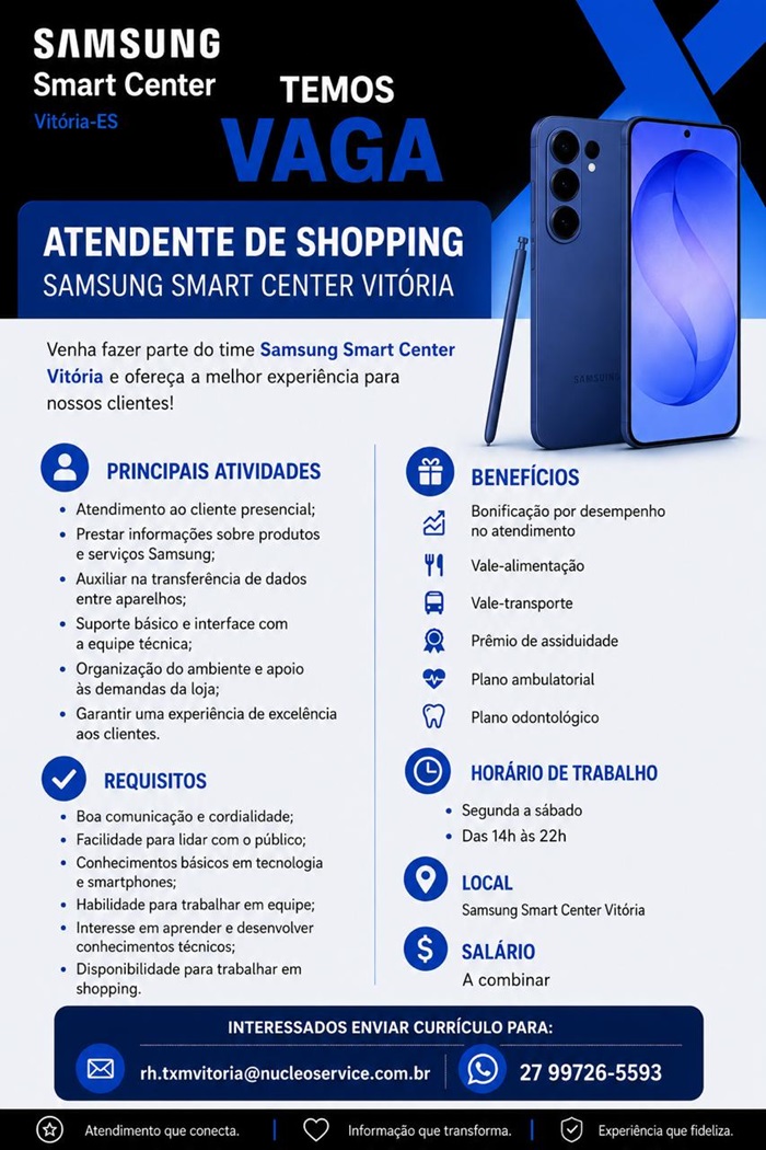 Atendente de Shopping (Samsung Smart Center Vitória)