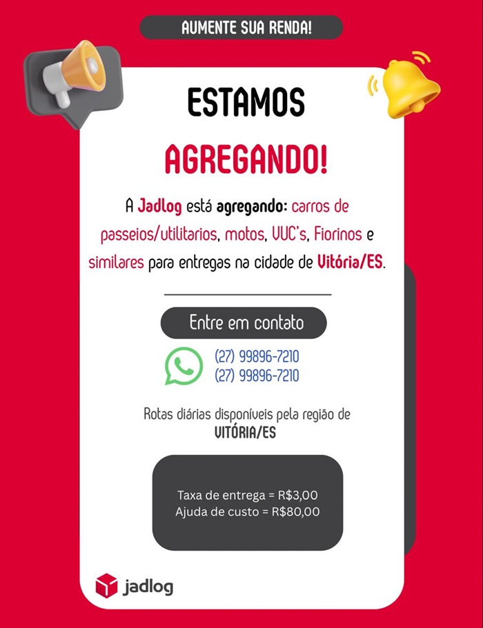 A Jadlog está agregando veículos para a realização de entregas