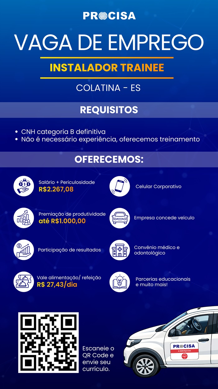 INSTALADOR TRAINEE - COLATINA – ES