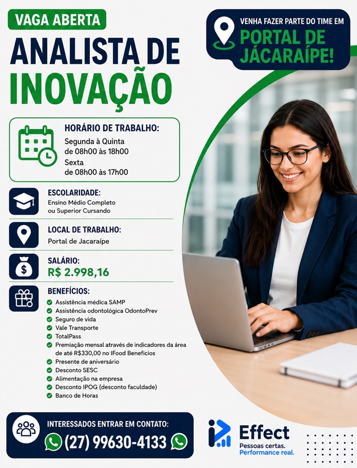 Vaga para Analista de Inovação