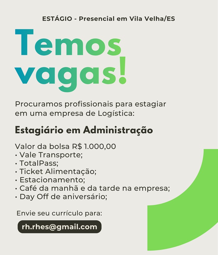 ESTAGIÁRIO EM ADMINISTRAÇÃO