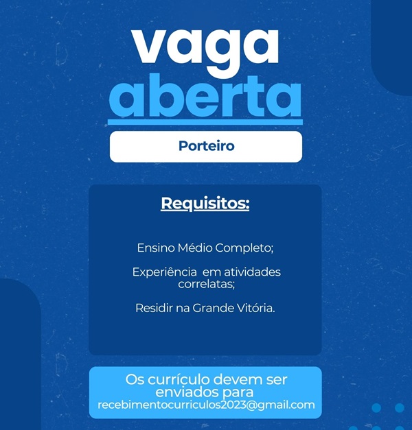 VAGA DE PORTEIRO