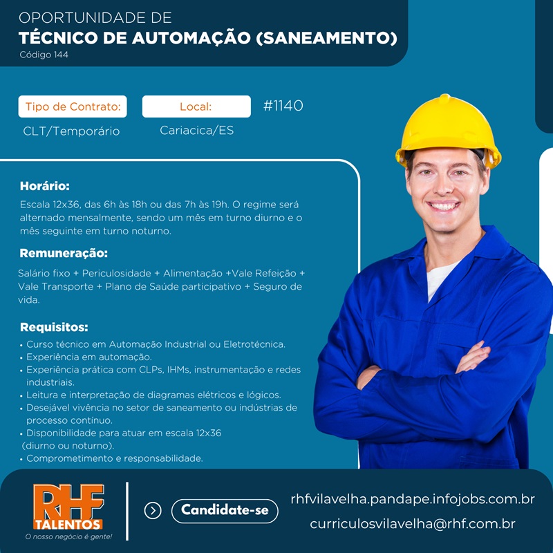 Vaga para Técnico em Automação