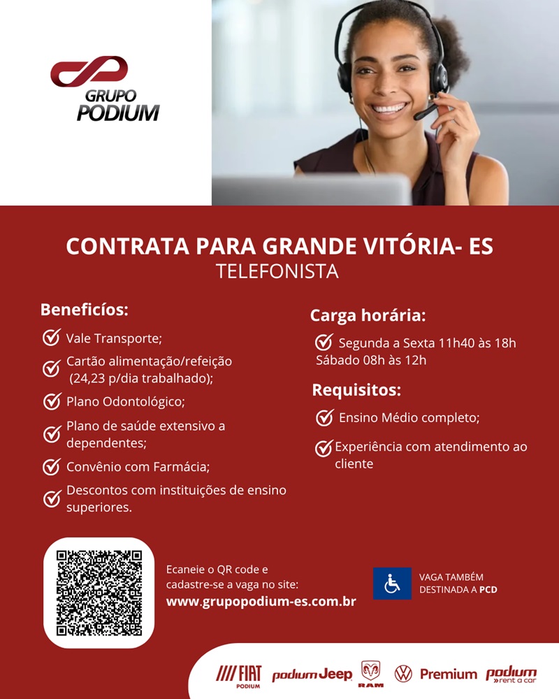 GRUPO PODIUM CONTRATA TELEFONISTA