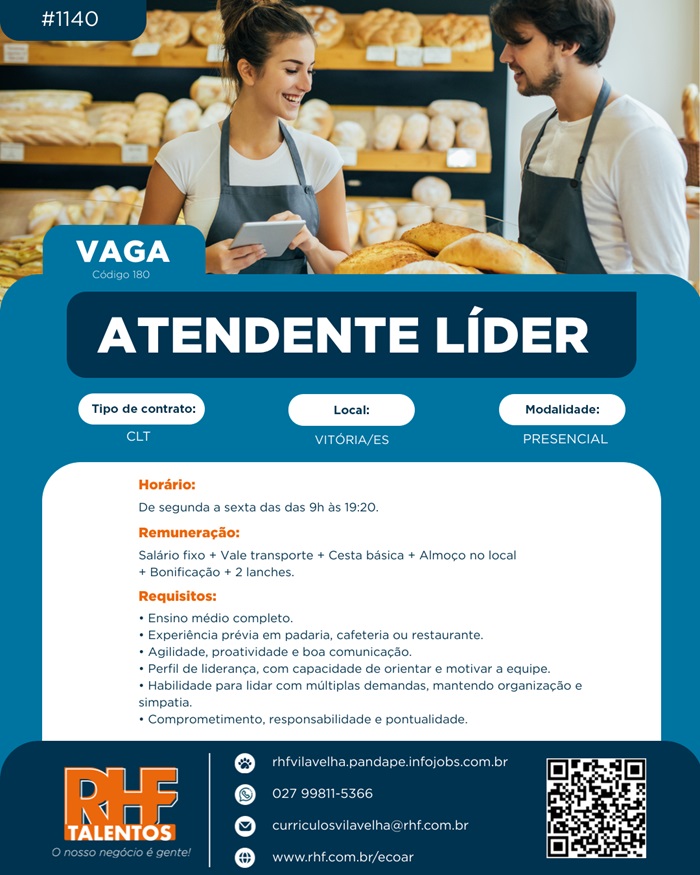Vaga para Atendente Líder
