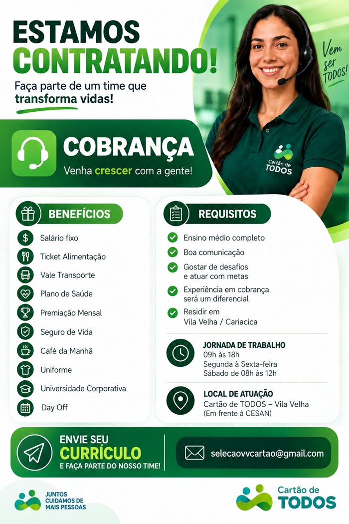 VAGA PARA COBRANÇA