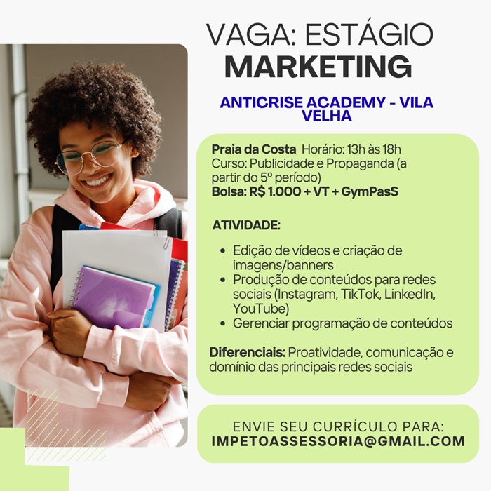 VAGA DE ESTÁGIO EM MARKETING