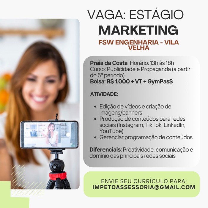VAGA DE ESTÁGIO MARKETING