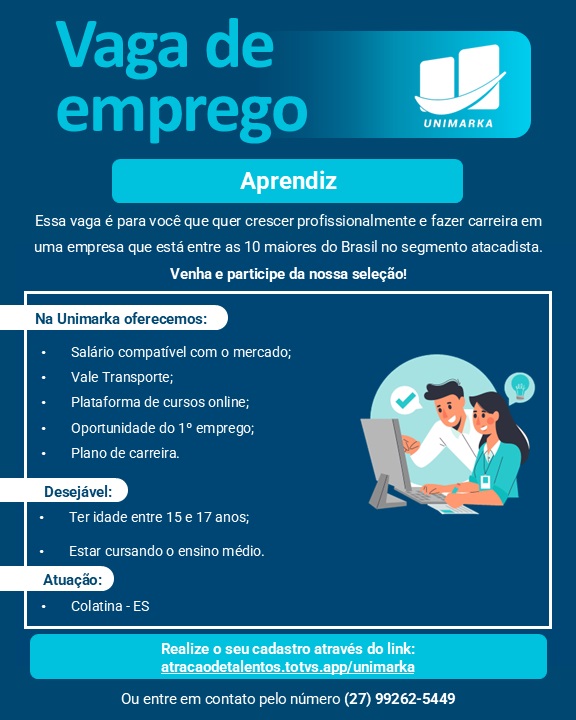 Unimarka contrata Aprendiz