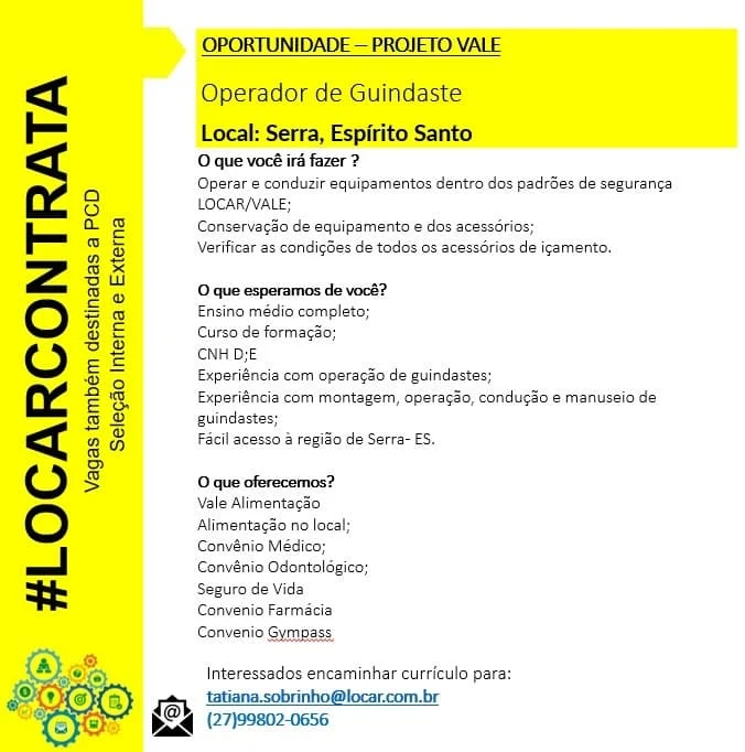 LOCAR CONTRATA OPERADOR GUINDASTE