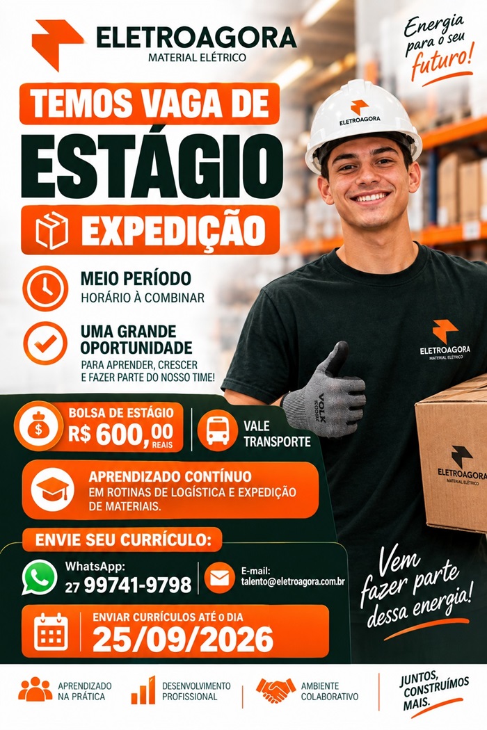 VAGA DE ESTÁGIO EXPEDIÇÃO