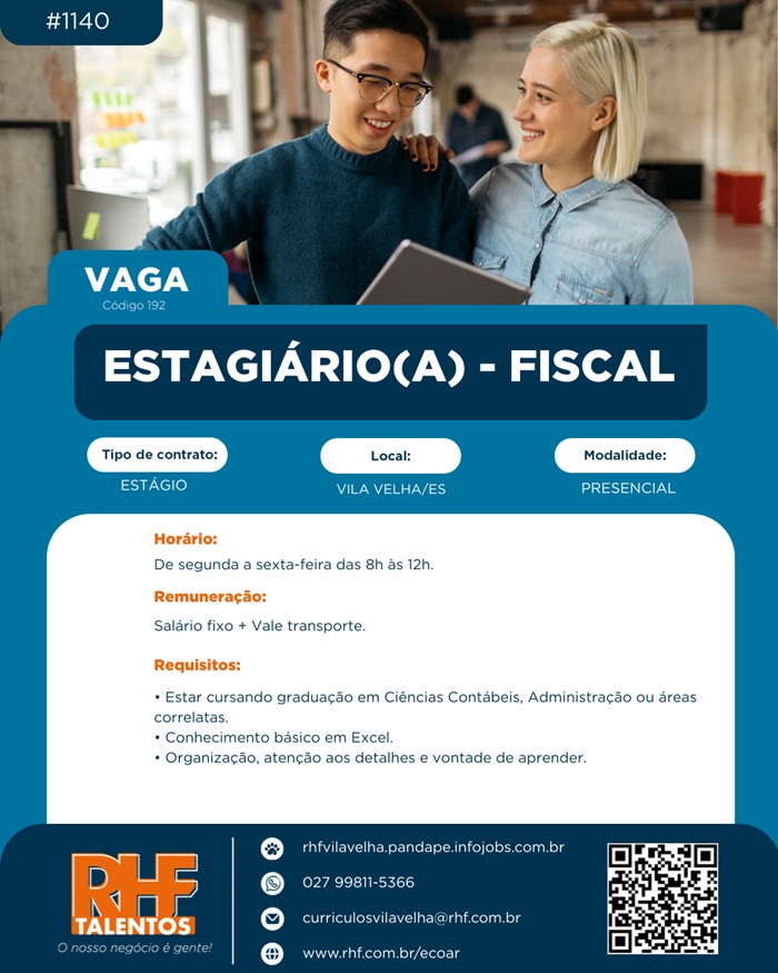 Vaga para Estagiário(a) - Fiscal
