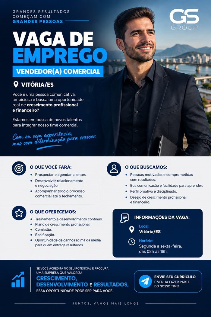 VAGA DE VENDEDOR(A) COMERCIAL