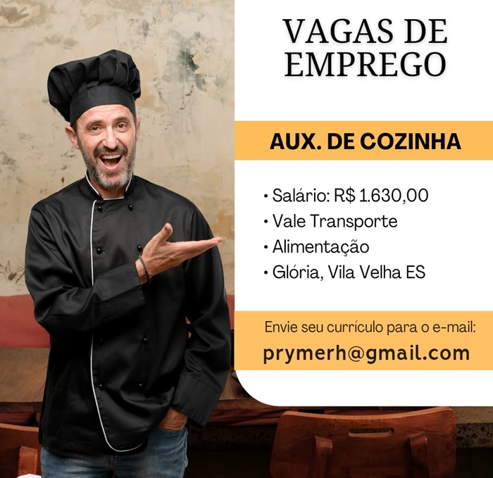 02 VAGAS - AUXILIAR DE COZINHA