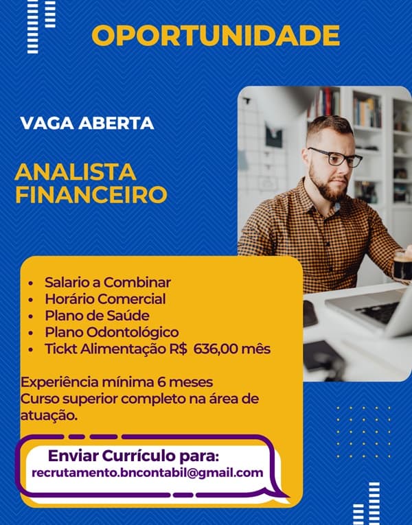 VAGA DE ANALISTA FINANCEIRO