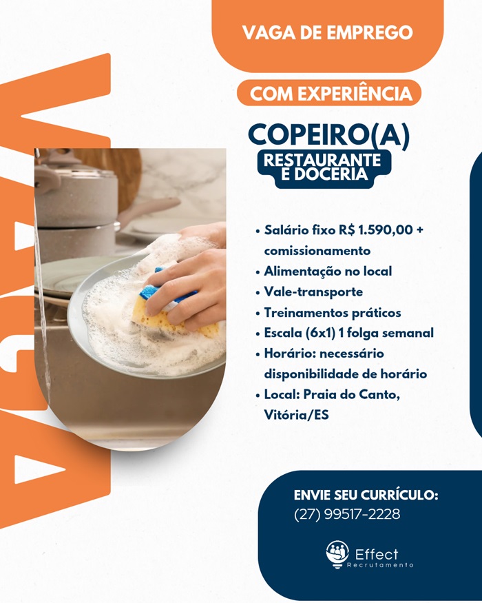 VAGA PARA COPEIRO(A)