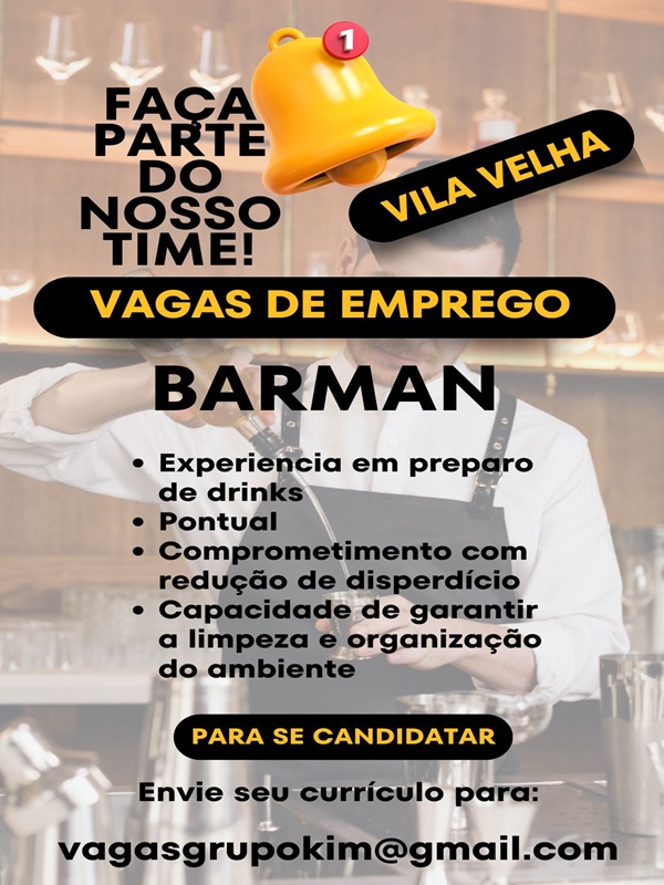 VAGA DE BARMAN