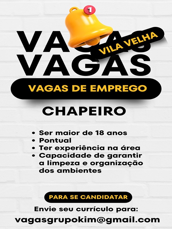 VAGA DE CHAPEIRO(A)