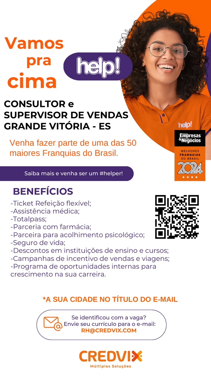 HELP CONTRATA CONSULTOR DE VENDAS