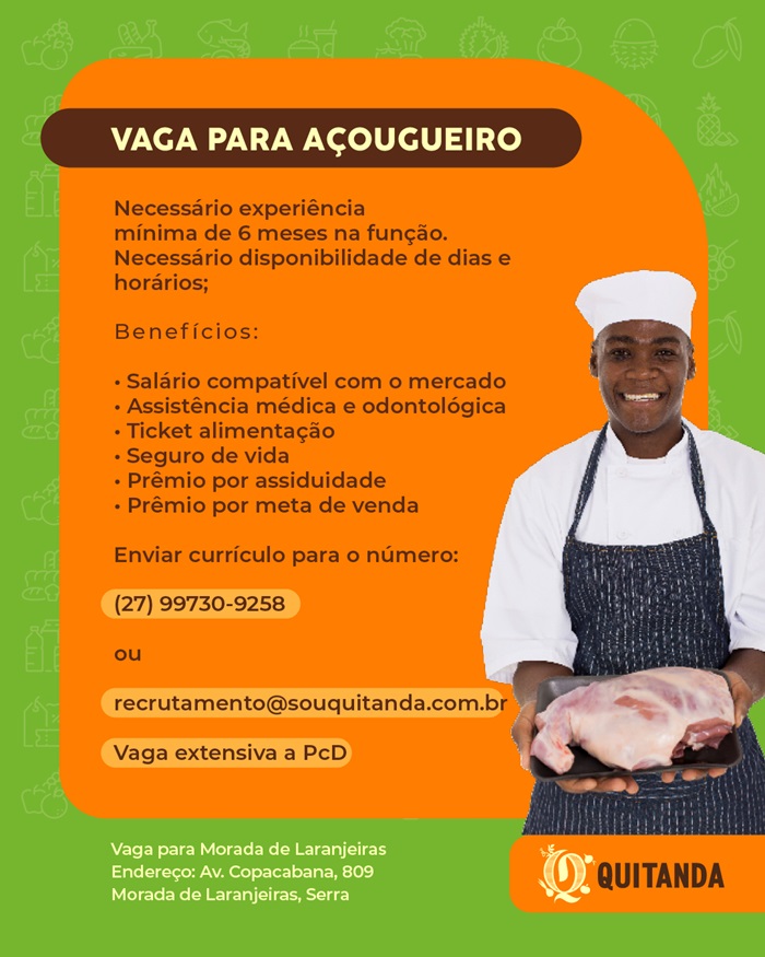Quitanda contrata Açougueiro