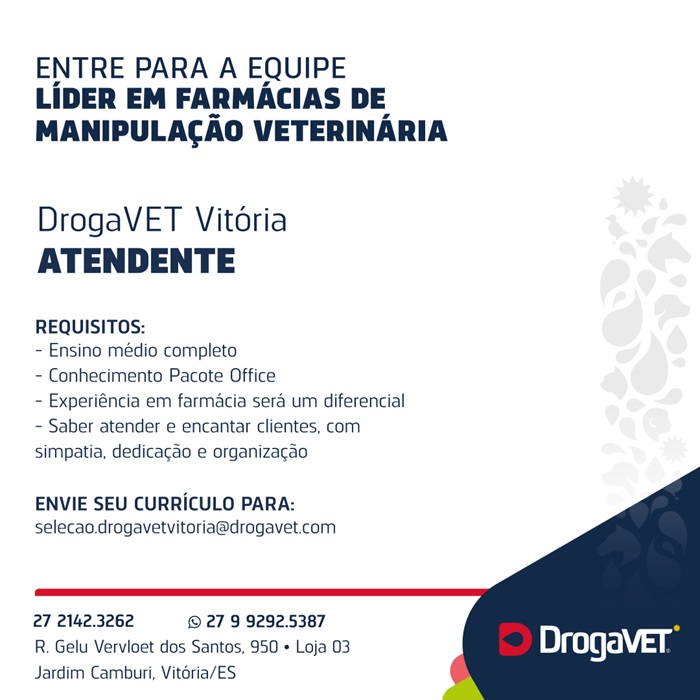 DROGAVET CONTRATA ATENDENTE
